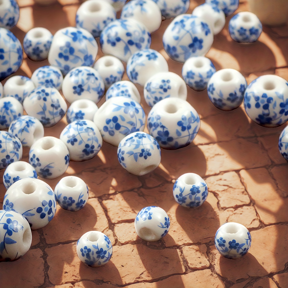 Chinese Style Ceramic Decorative Beads for DIY Jewelry